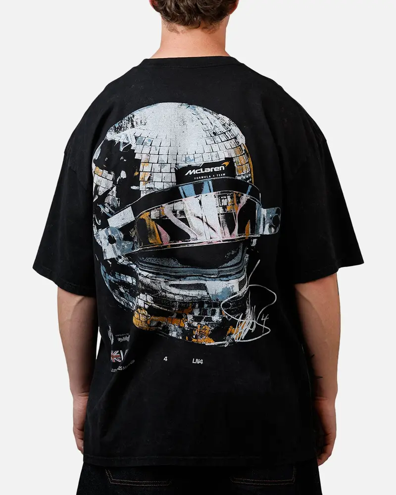 Culture Kings X Mclaren F1 Lando Disco T-Shirt Black Acidwash 1