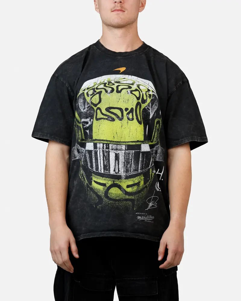 Culture Kings X Mclaren Lando Norris 'Vegas Grand Prix 2024' Helmet T-Shirt Black Acidwash 1