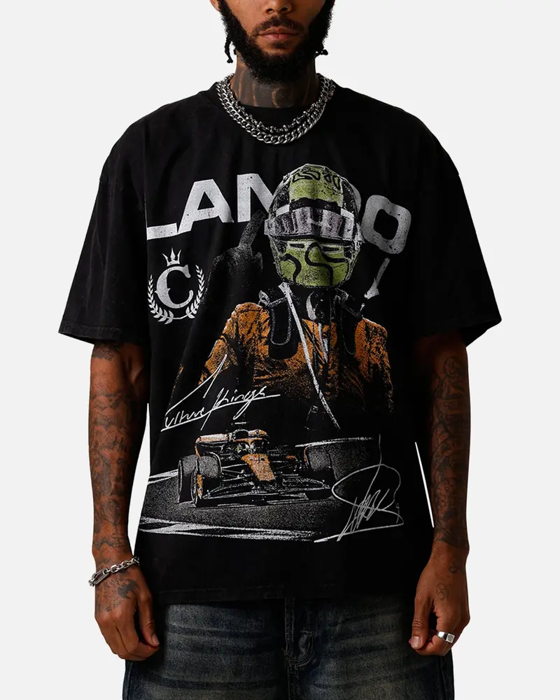 Culture Kings X Mclaren Lando Norris 'Vegas Grand Prix 2024' Signature T-Shirt Black Acidwash 1