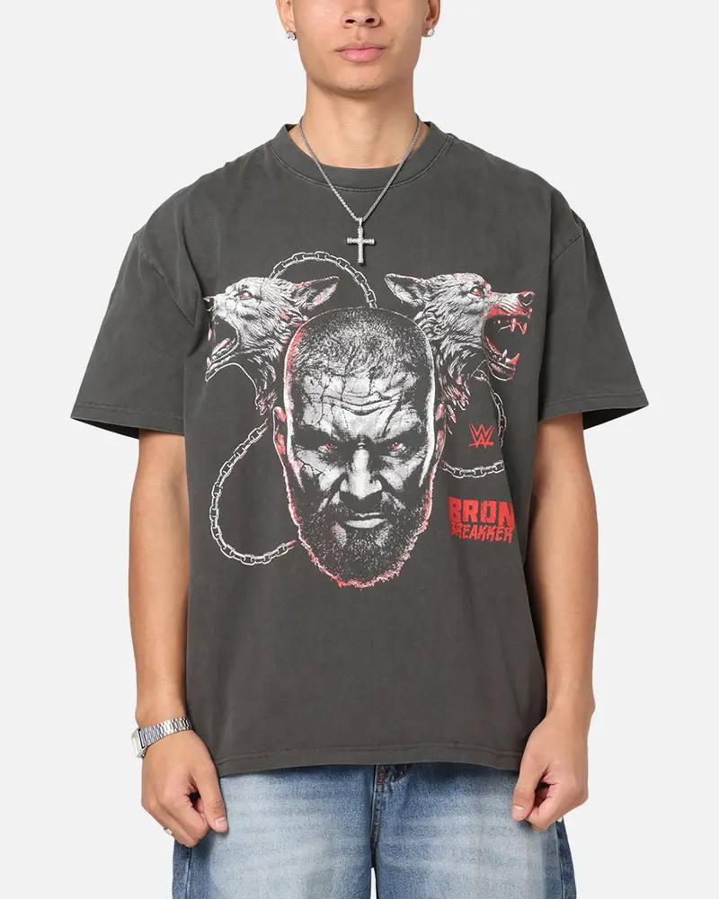 Culture Kings X Wwe Bron Breaker Heavy T-Shirt Black Wash 1