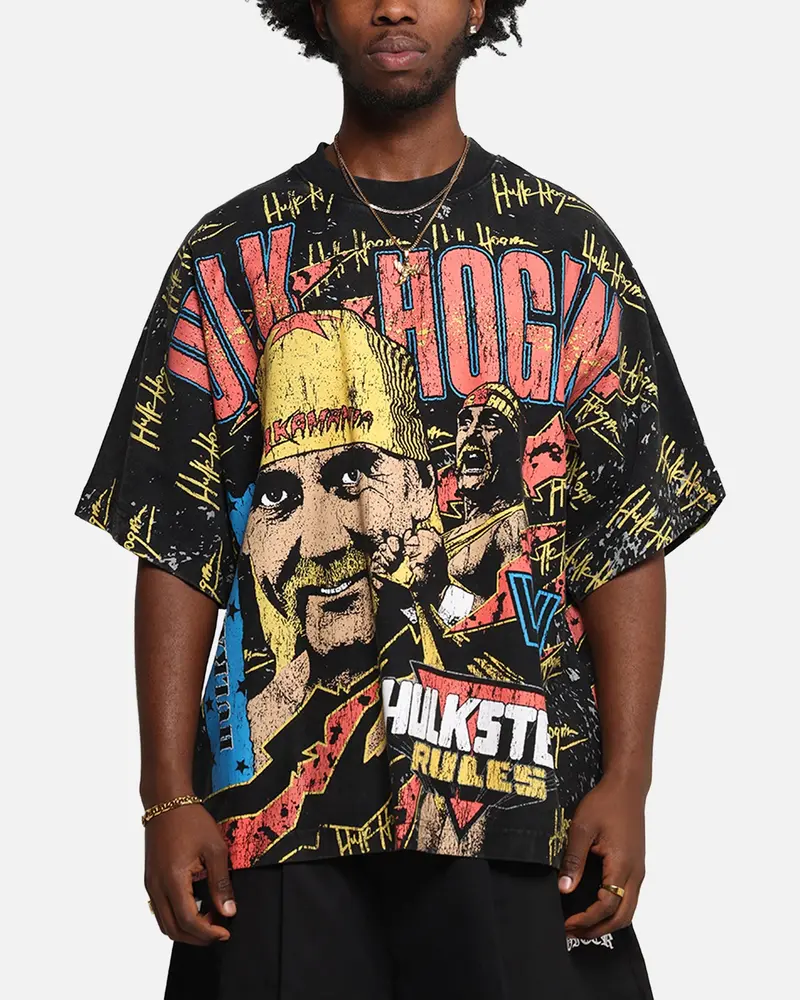 Culture Kings X Wwe Hulk Hogan All Over Print T-Shirt Black 1