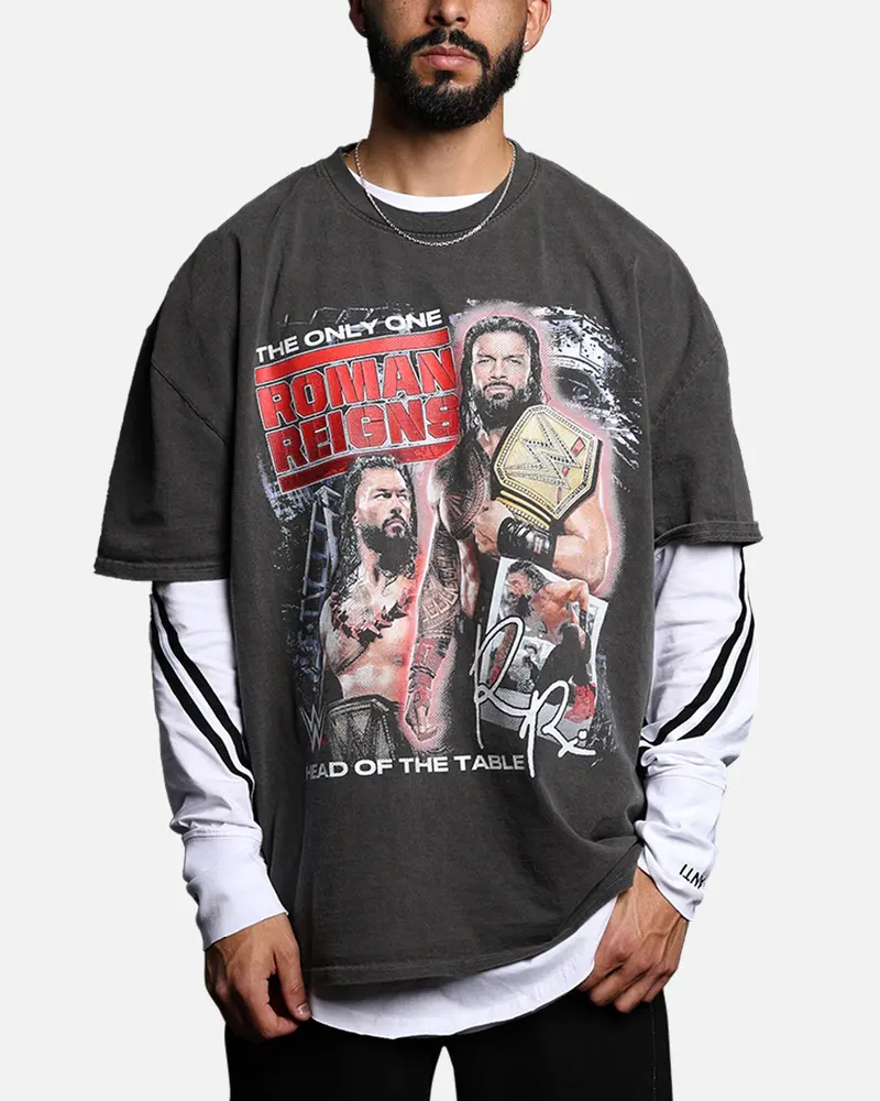 Culture Kings X Wwe Roman Reigns Vintage T-Shirt Black Wash 1