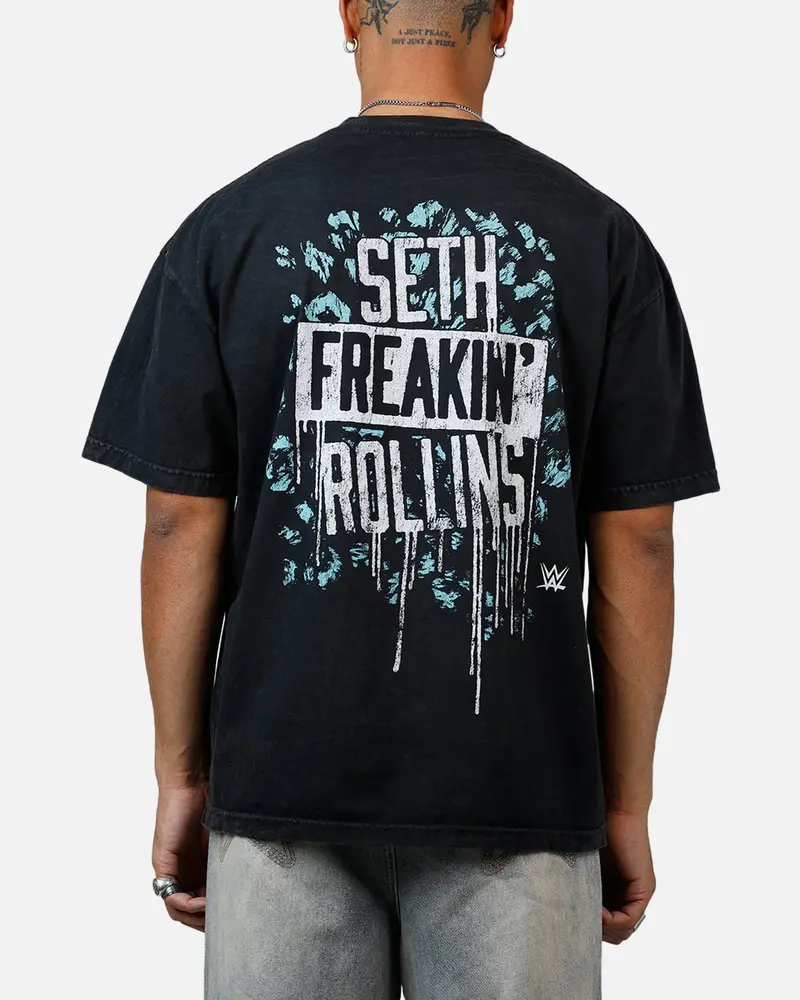 Culture Kings X Wwe Seth Rollins Wrestlemania Xli Vintage T-Shirt Black Acidwash 1
