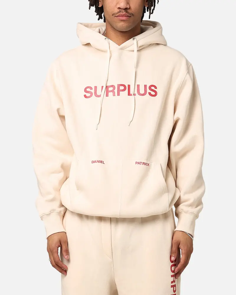 Daniel Patrick Surplus Logo Hoodie Cream/Maroon 1