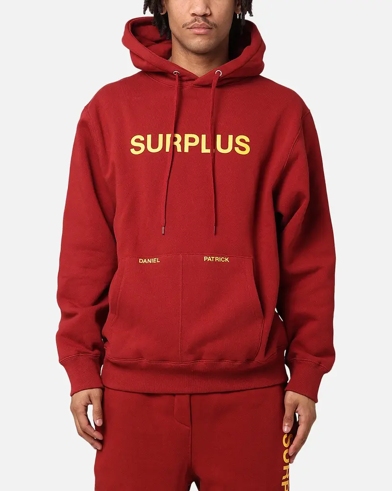 Daniel Patrick Surplus Logo Hoodie Maroon/Yellow 1