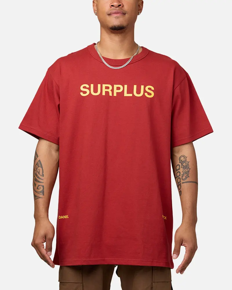 Daniel Patrick Surplus Logo T-Shirt Maroon/Yellow 1