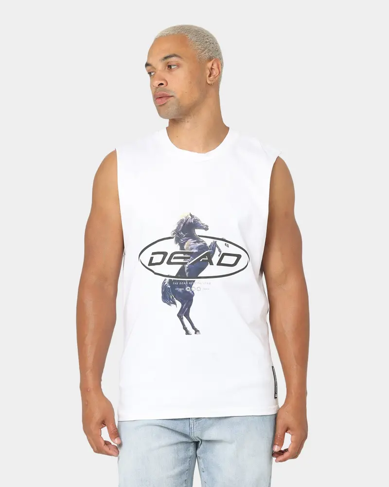 Dead Studios Till We Ride Muscle T-Shirt White/Black 1