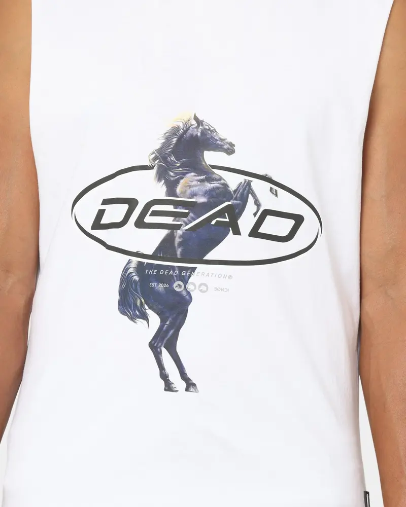 Dead Studios Till We Ride Muscle T-Shirt White/Black 3