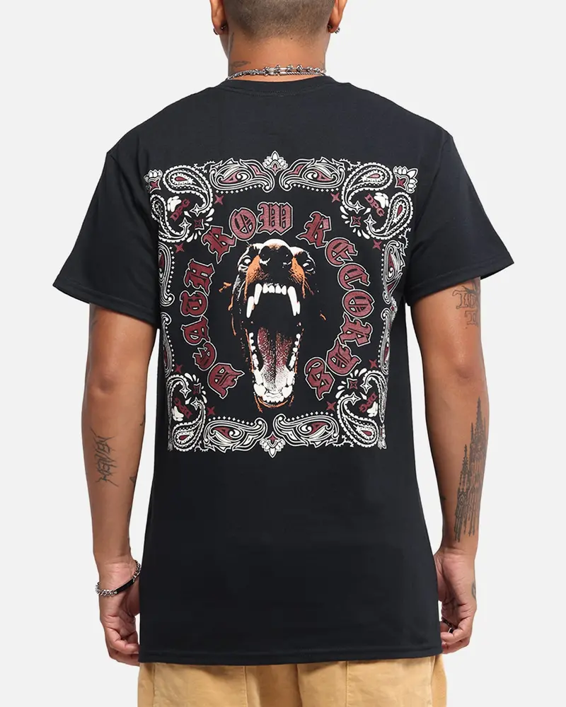 Deathrow Records Doberman Bandana T-Shirt Black 1