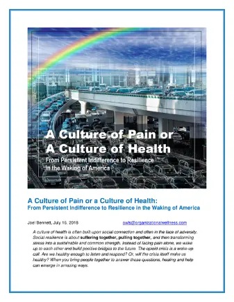 (Download) A Culture Of Pain Or A Culture Of Health 1