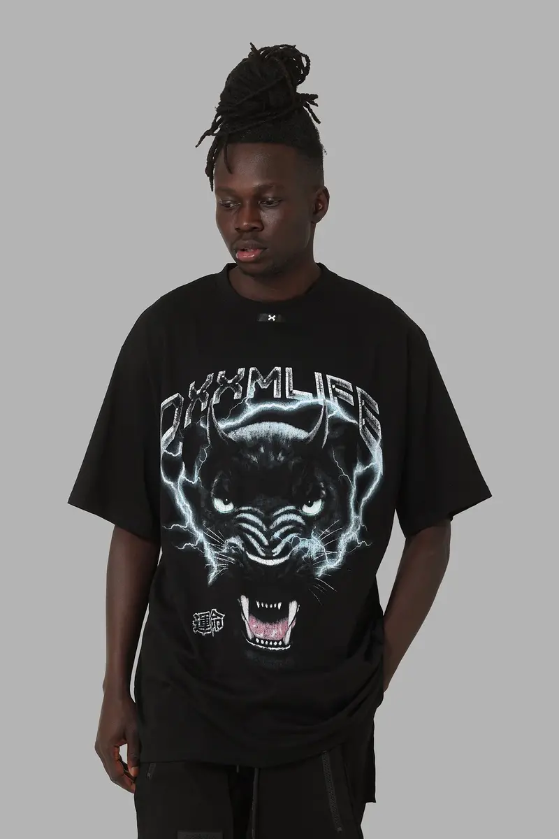 Dxxmlife Panther Baggy T-Shirt Black 1