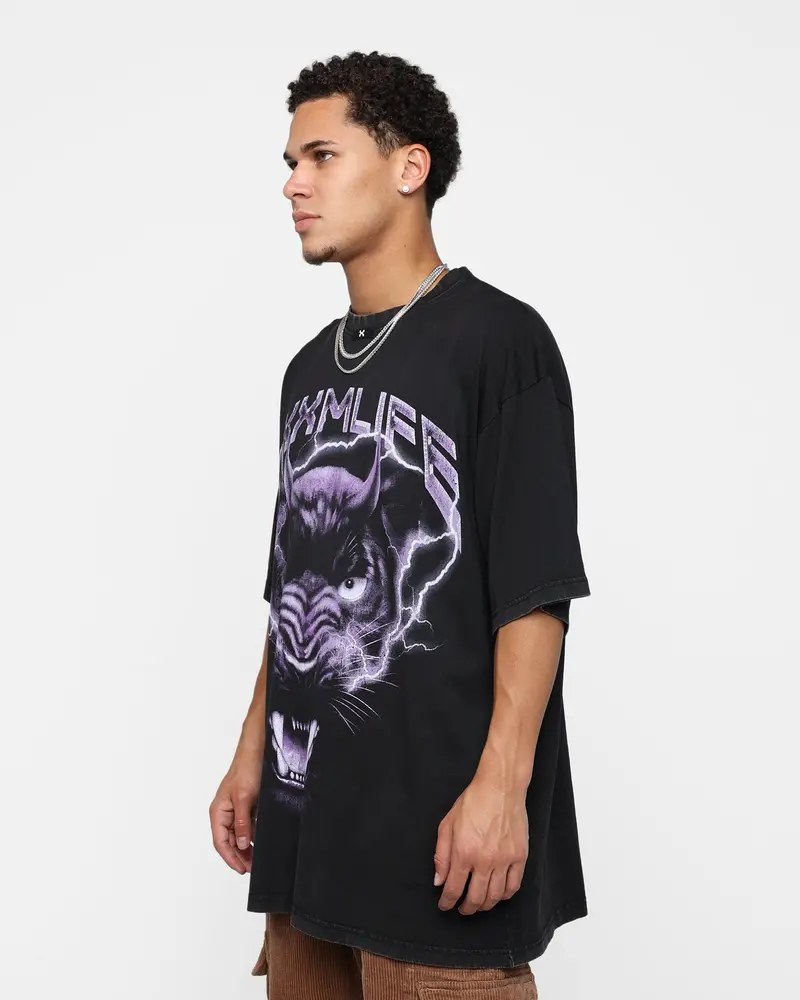 Dxxmlife Panther Oversized Vintage T-Shirt Vintage Black 1
