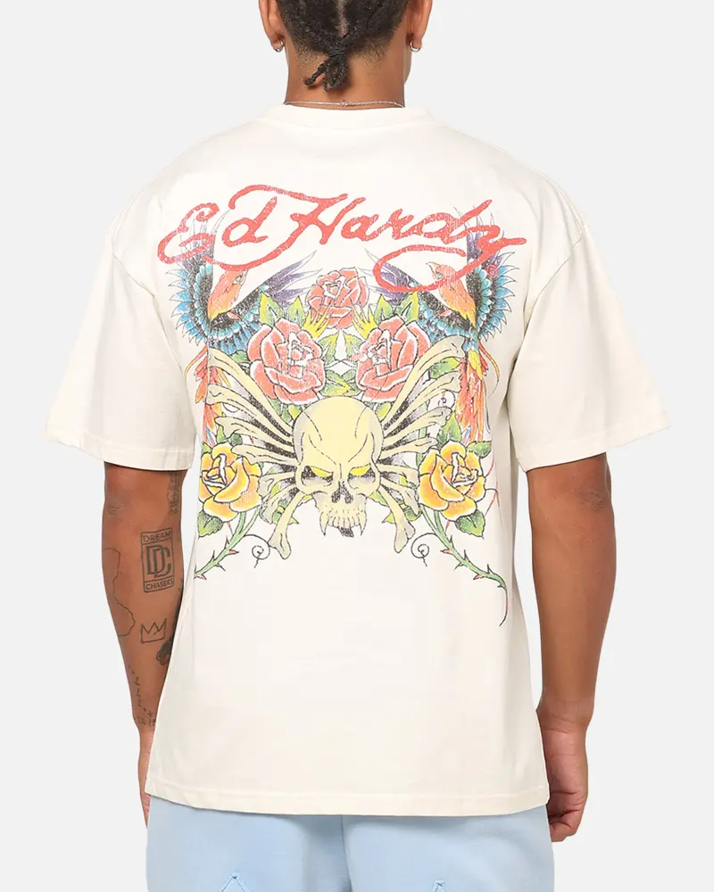 Ed Hardy Bloom T-Shirt Off White 1