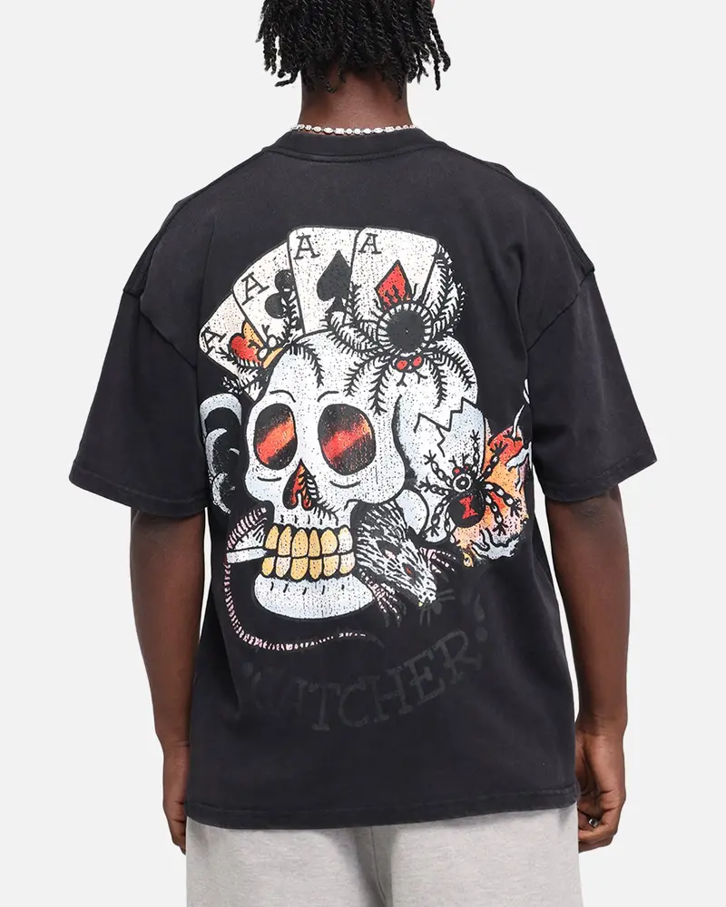 Ed Hardy Catcher T-Shirt Black Acidwash 1