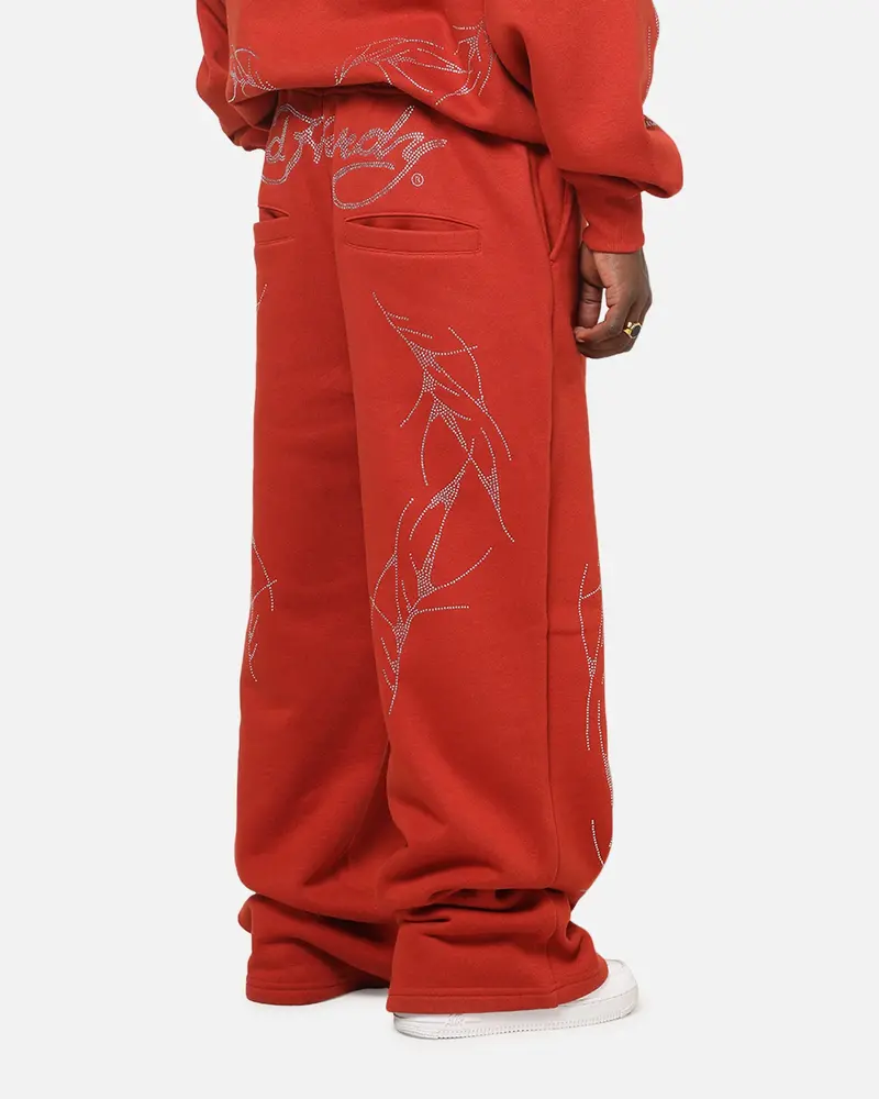 Ed Hardy Cyber Rhinestone Track Pants Red 1