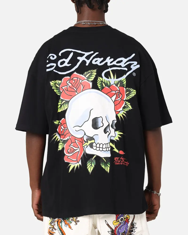 Ed Hardy Death & Bloom T-Shirt Black 1