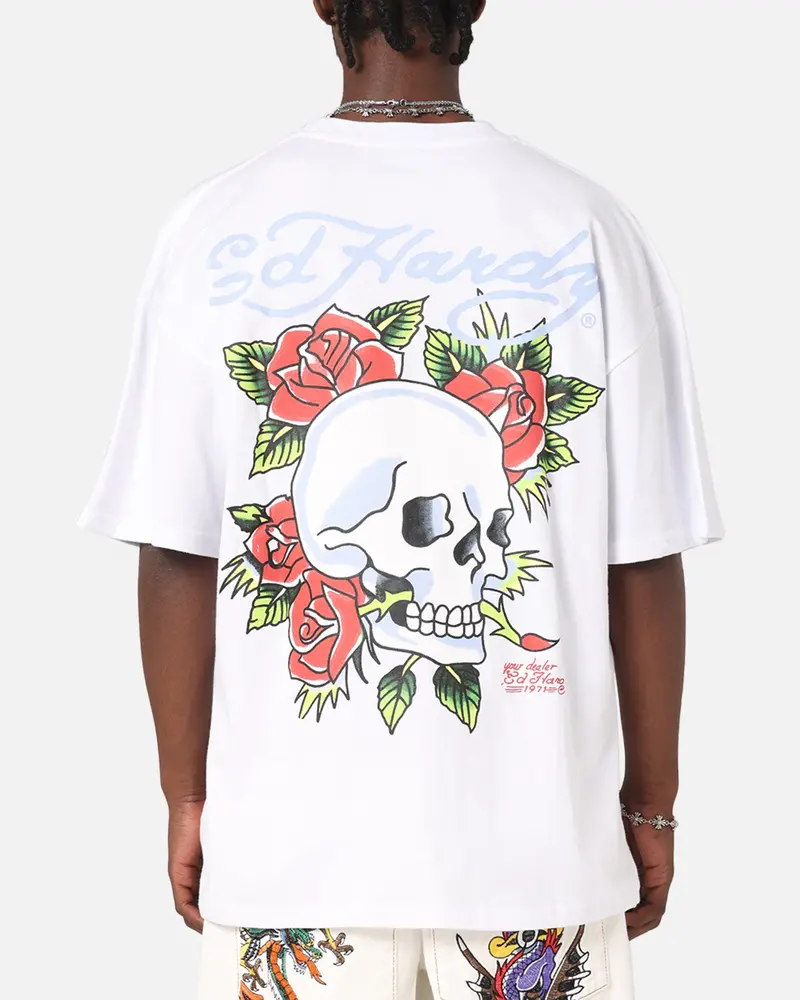 Ed Hardy Death & Bloom T-Shirt White 1