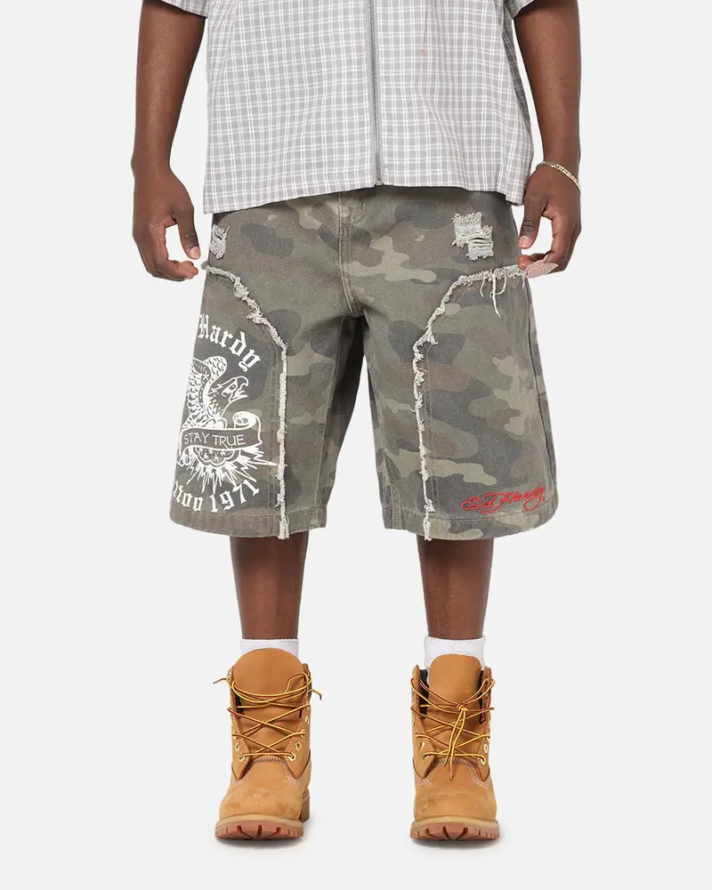 Ed Hardy Distress Camo Carpenter Jorts Camo 1