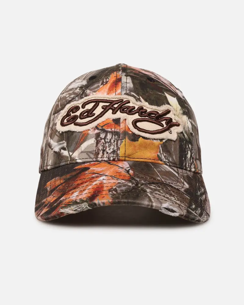 Ed Hardy Distressed Strapback Cap Real Tree Camo 1
