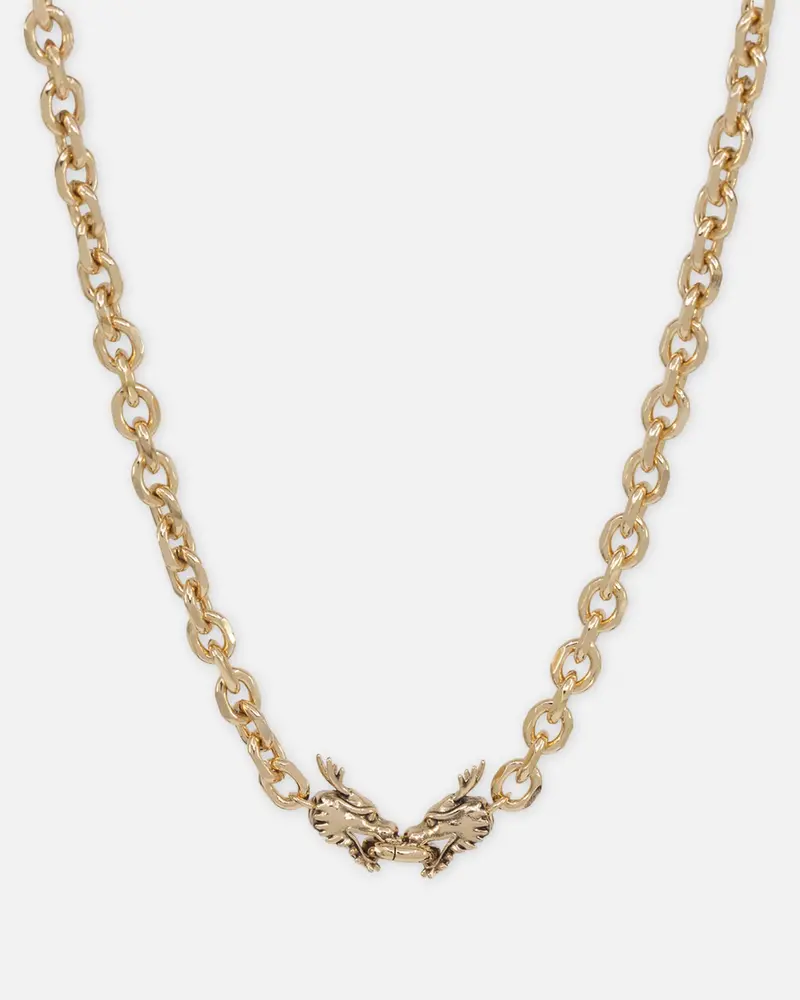 Ed Hardy Dragon Choker Chain Necklace Gold 1