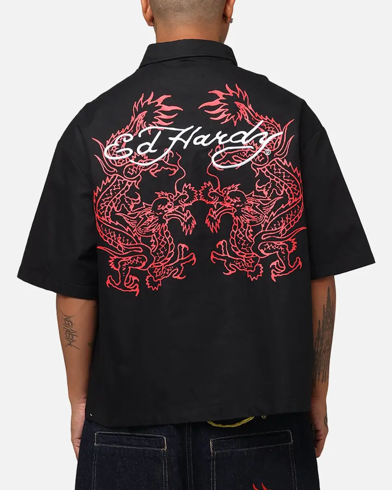 Ed Hardy Dragon Zip Shirt Black 1