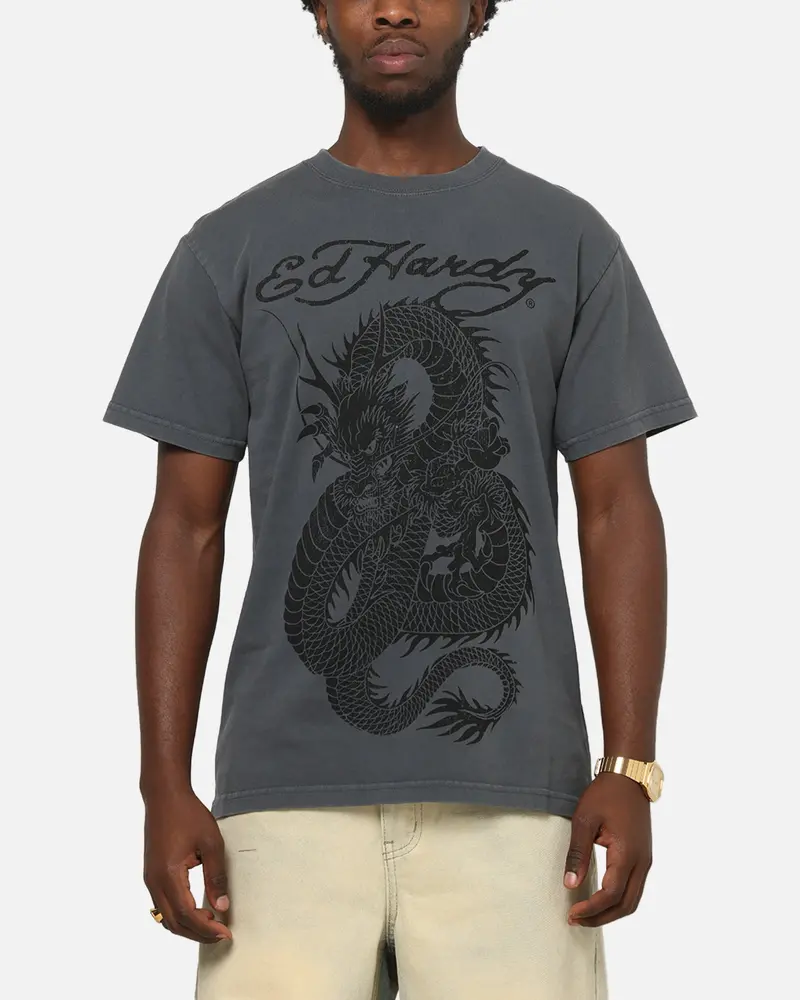 Ed Hardy Euro Fitted T-Shirt Charcoal 1