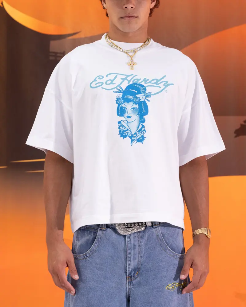 Ed Hardy Geisha T-Shirt Off White 1
