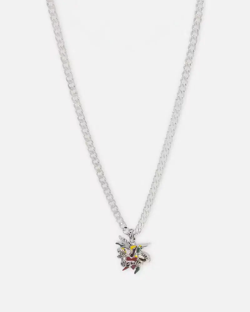 Ed Hardy Heart & Dagger Necklace Silver 1