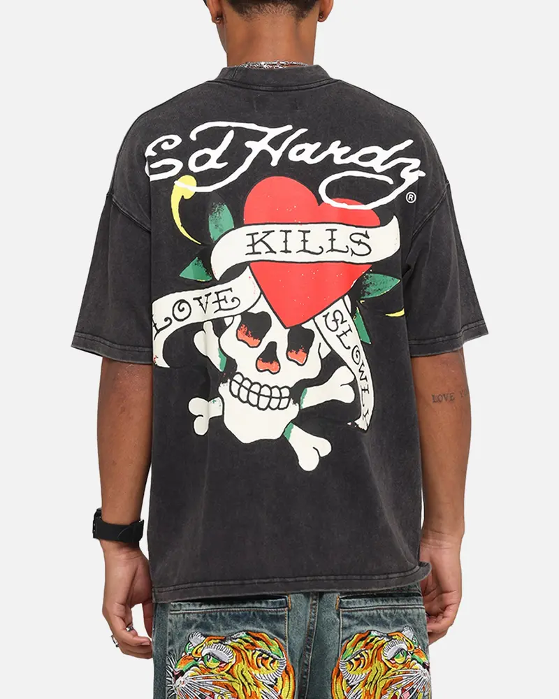 Ed Hardy Love Kills Oversized T-Shirt Black 1