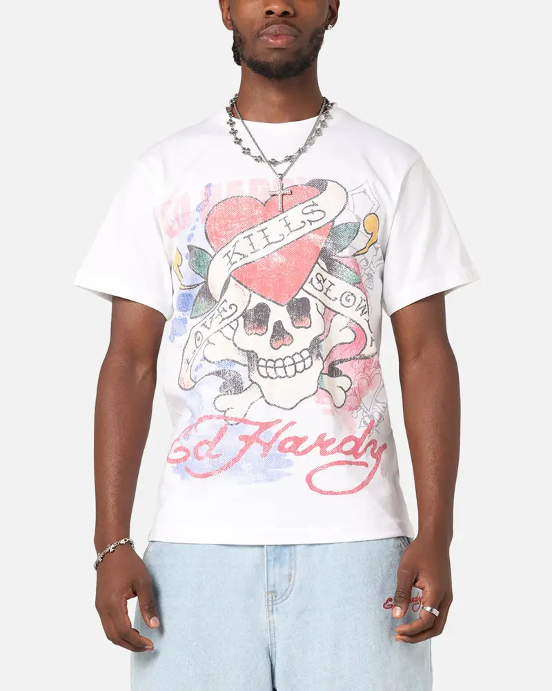 Ed Hardy Love Kills Slowly Vintage T-Shirt White 1