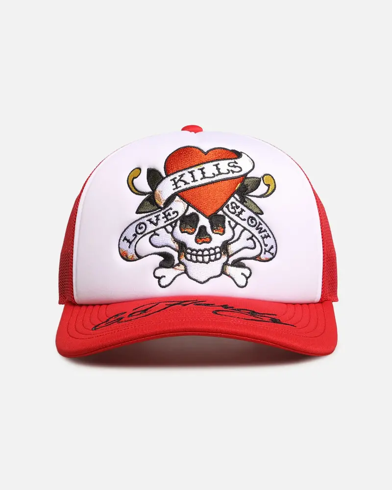 Ed Hardy Love Kills Trucker Snapback Red 1