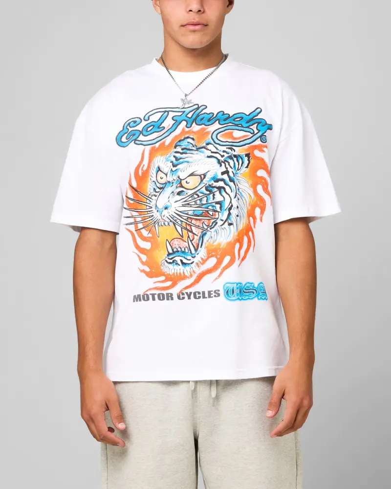 Ed Hardy Motor Club T-Shirt White 1