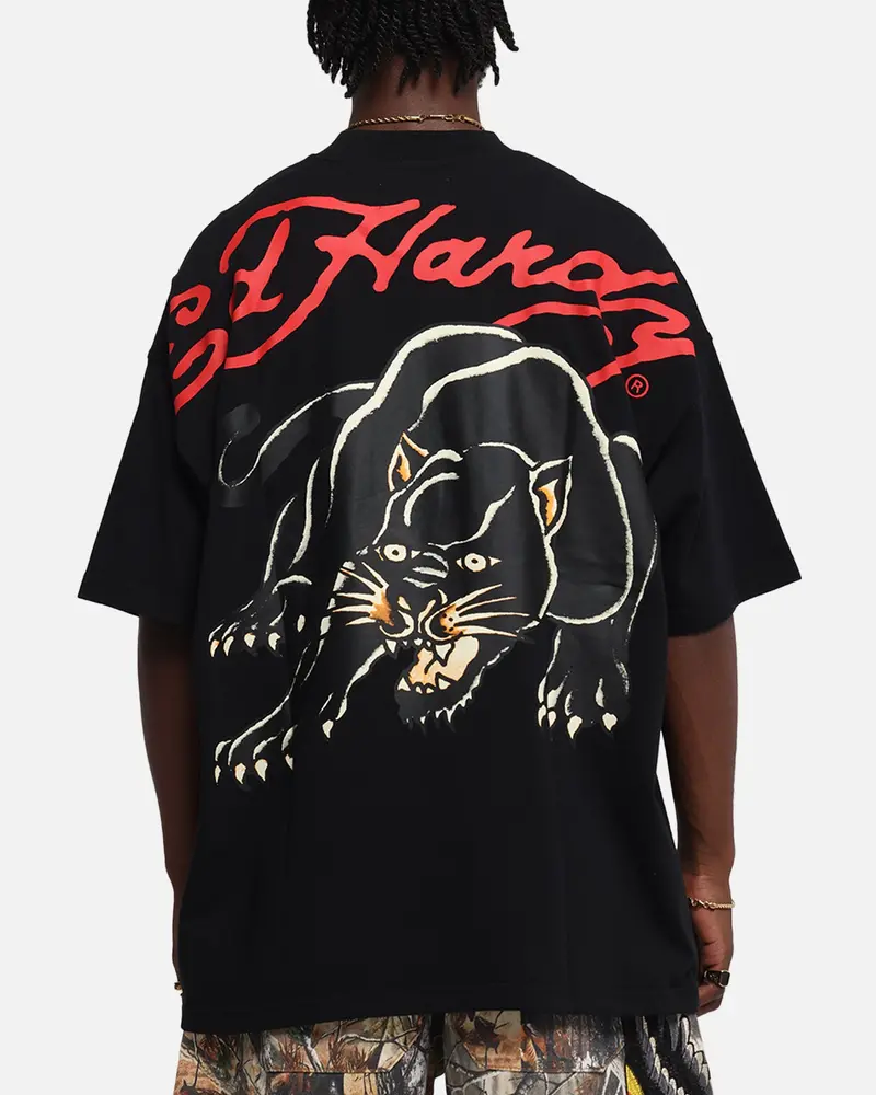 Ed Hardy Oversized Panther T-Shirt Black 1