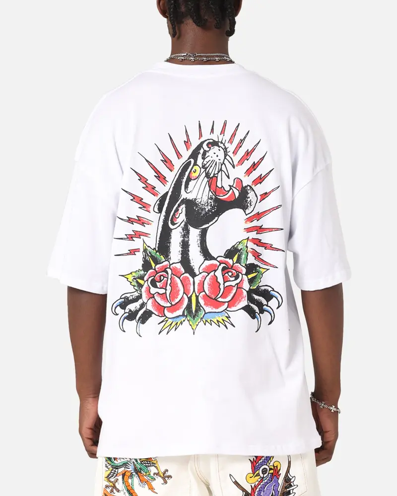 Ed Hardy Panther Ray T-Shirt White 1