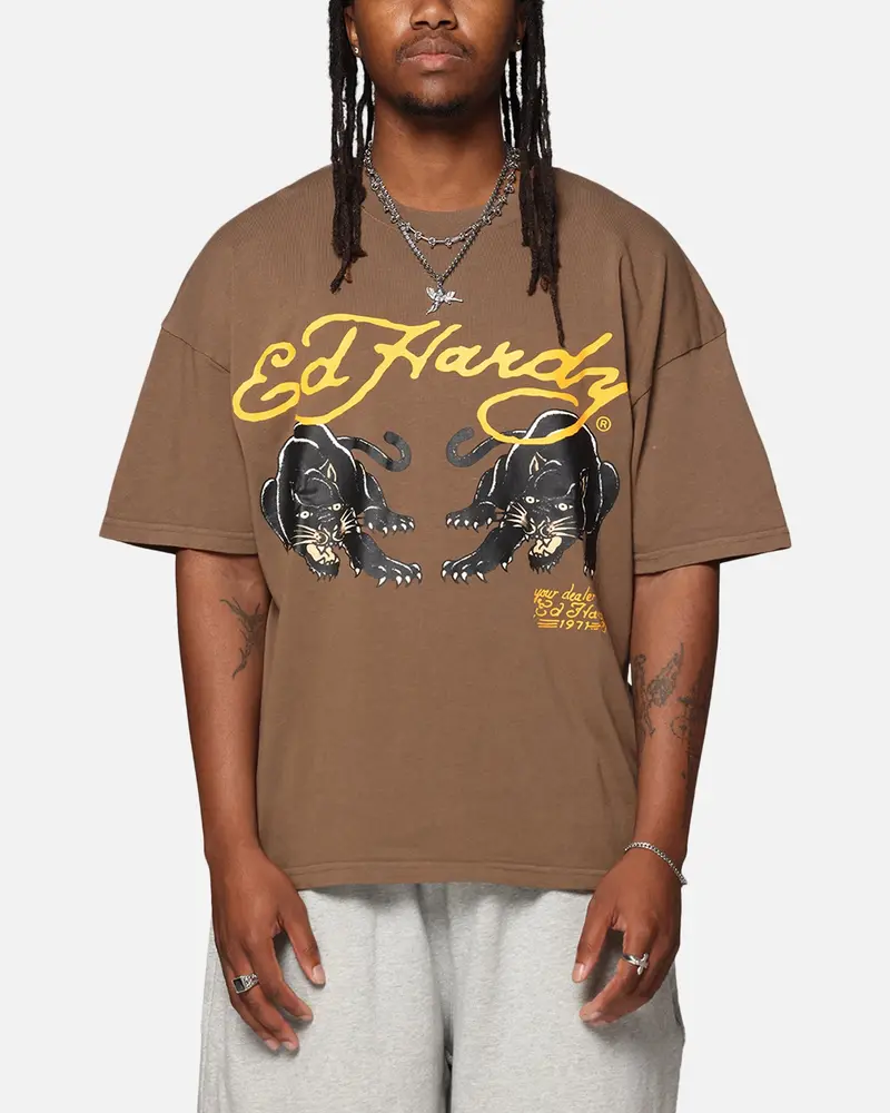 Ed Hardy Pypu Panther T-Shirt Brown 1