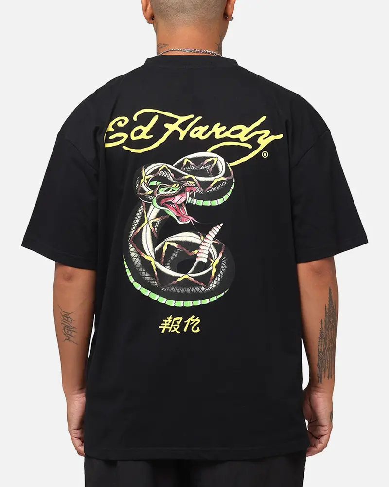 Ed Hardy Rattlesnake Reign T-Shirt Black 1