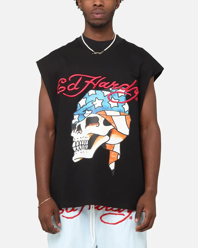 Ed Hardy Rebel Oversized Muscle T-Shirt Black 1