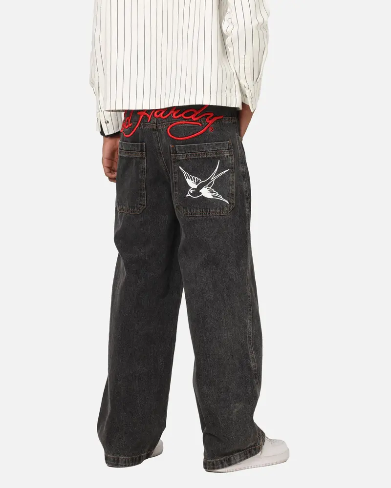 Ed Hardy Shinjuku Jorts Black Pinstripe 1