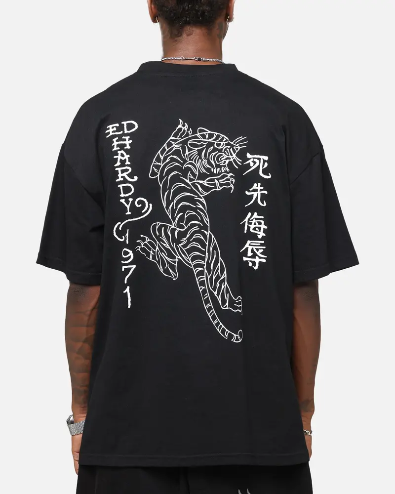 Ed Hardy Tiger Stamp T-Shirt Black 1