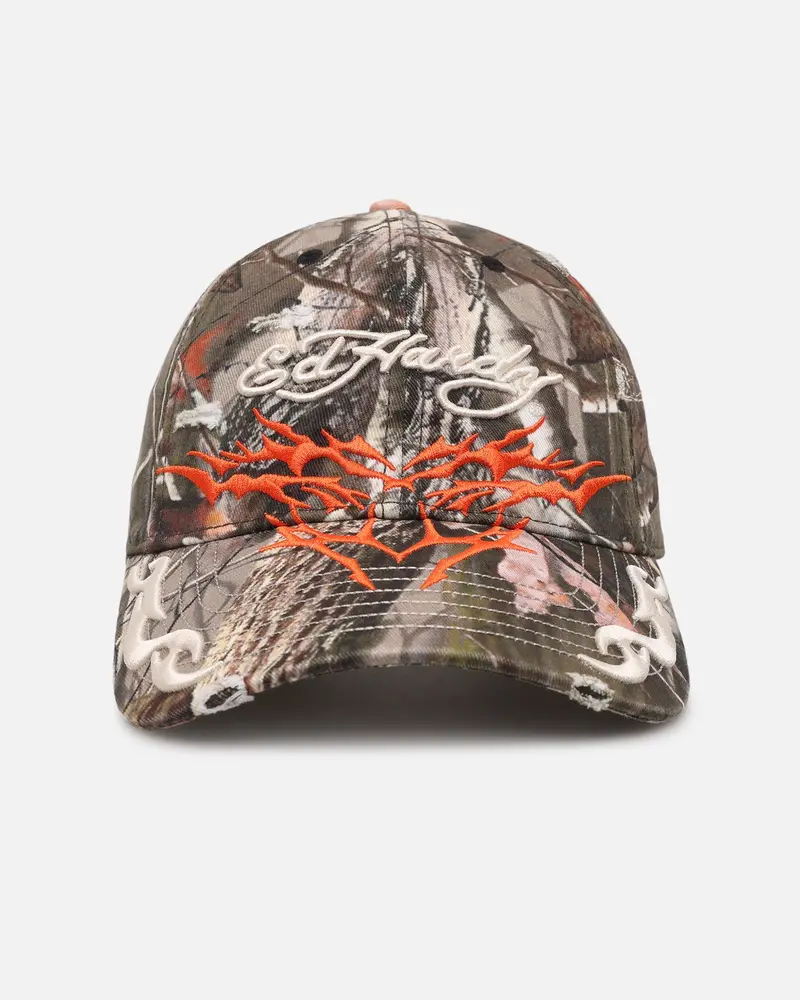 Ed Hardy Tribal Dad Strapback Hat Real Tree Camo 1