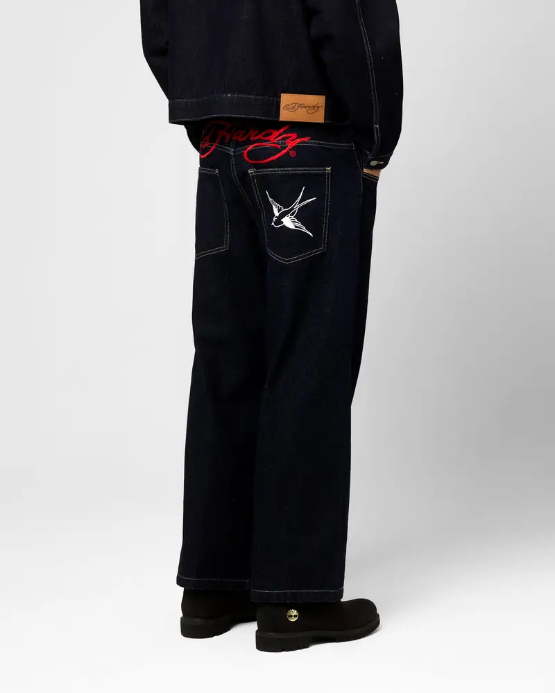 Ed Hardy Wide Leg Jeans Indigo Denim 1