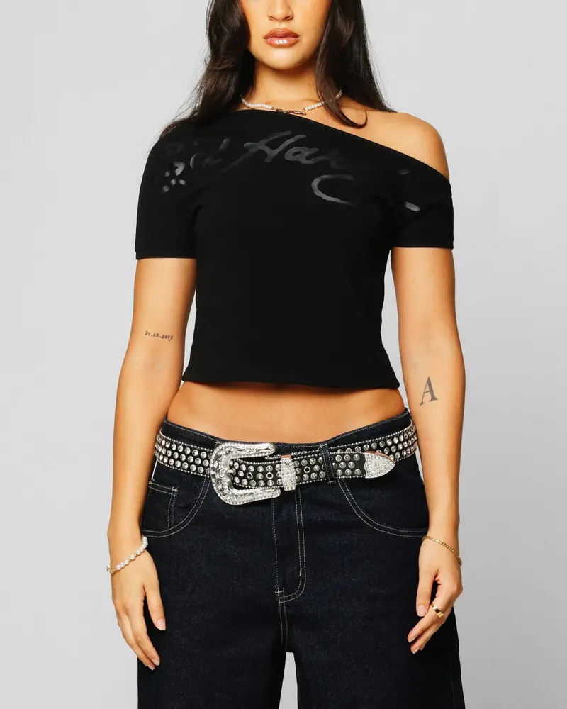 Ed Hardy Women's Aline Baby T-Shirt Black 1