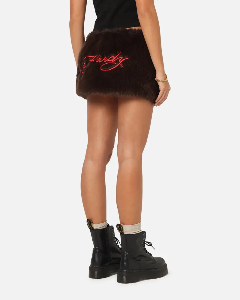 Ed Hardy Women's Bizzard Mini Skirt Brown 1