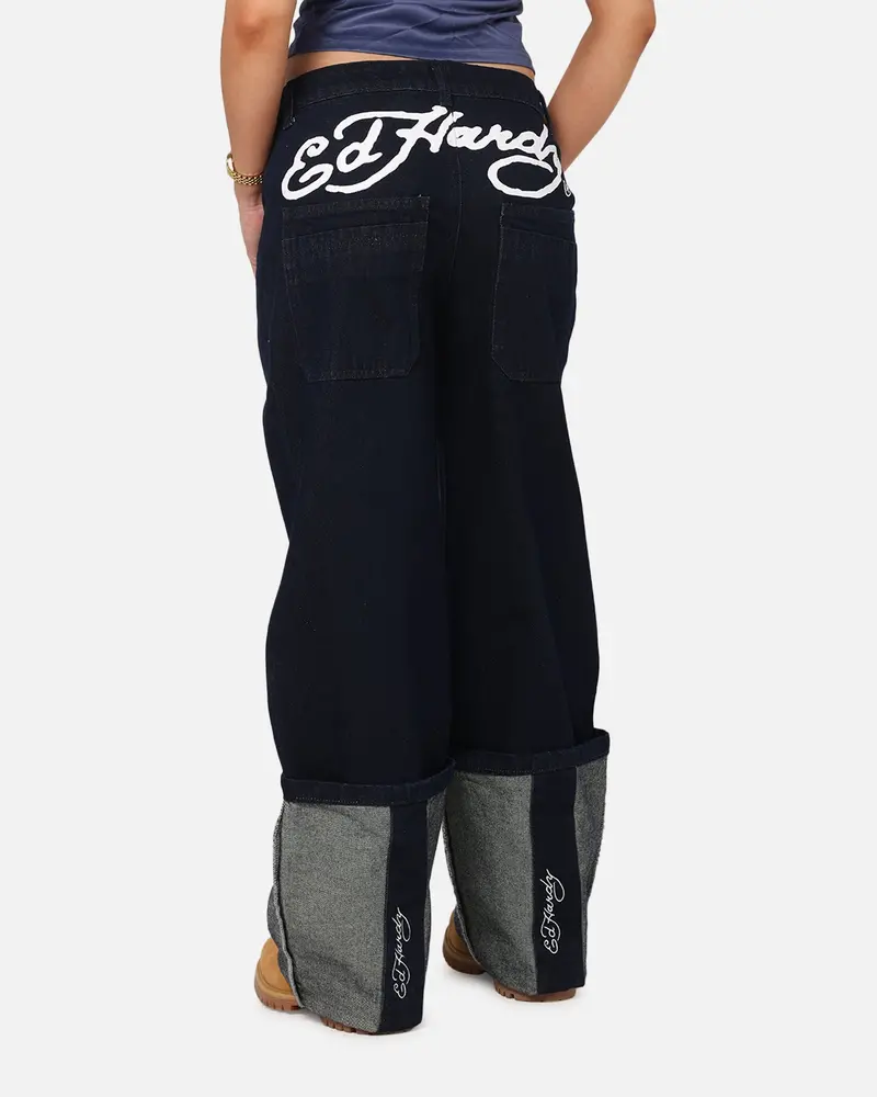 Ed Hardy Women's Cuffed Jeans Indigo 1
