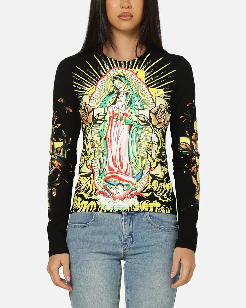 Ed Hardy Women's Divine Long Sleeve T-Shirt Black 1