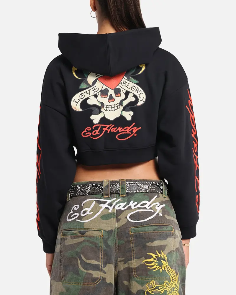 Ed Hardy Women's Love Kills Slowly Hoodie Black 1