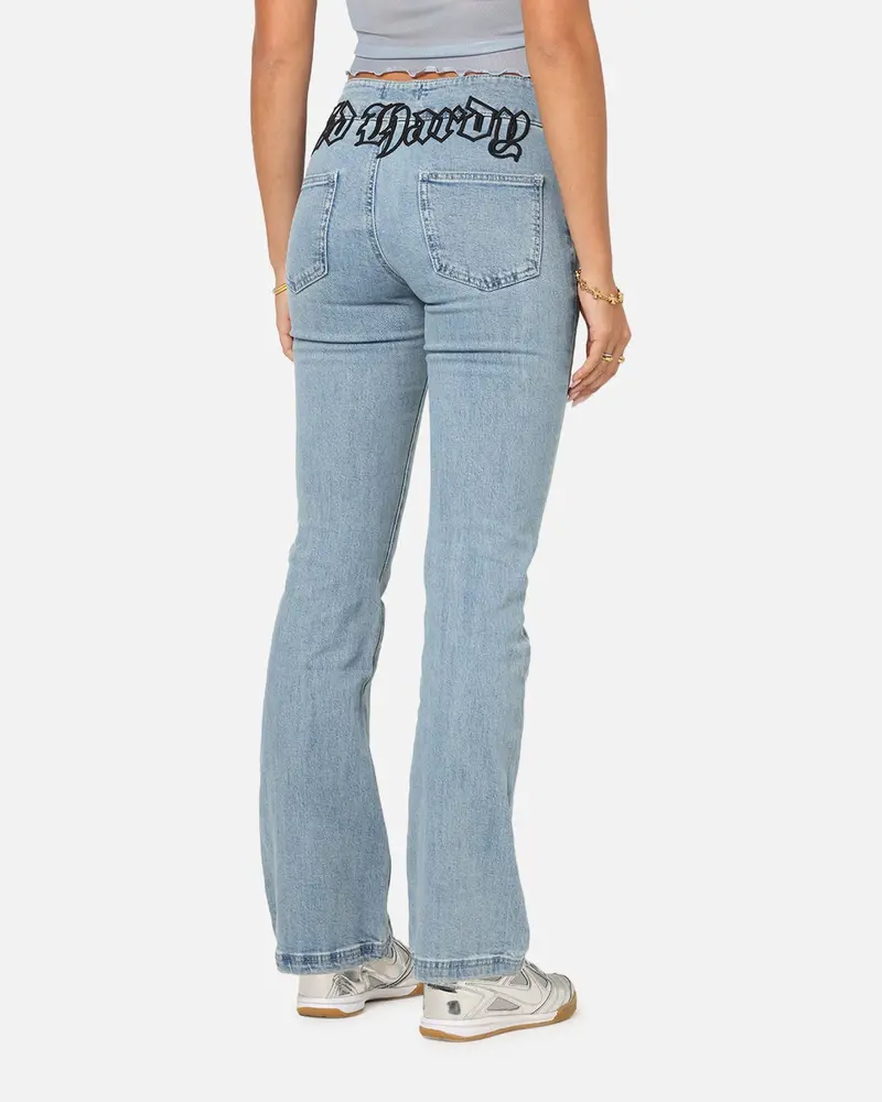 Ed Hardy Women's Low Rise Skinny Jeans Blue Denim 1