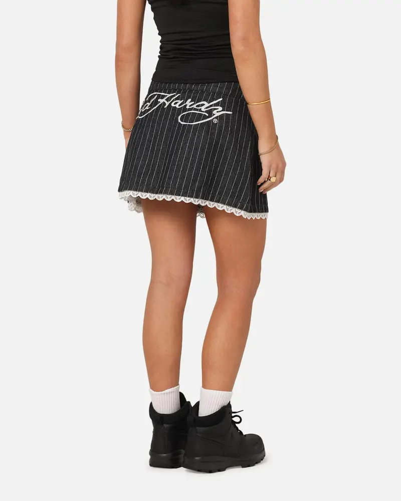 Ed Hardy Women's Pinstripe Mini Skirt Pinstripe 1
