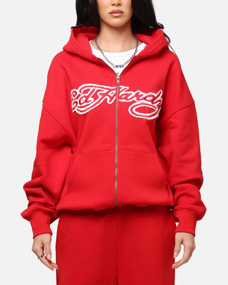 Ed Hardy Women's Rose Zip Hoodie Red 1