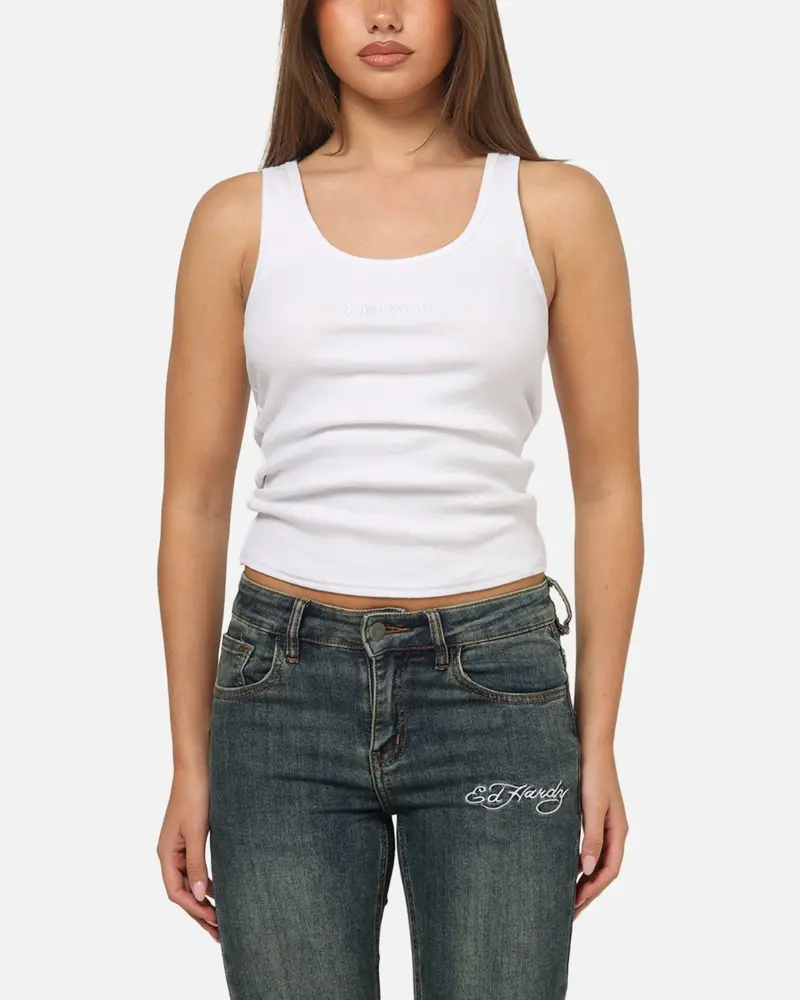 Ed Hardy Women's Signature Tank White 1